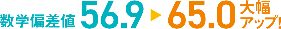 数学偏差値56.9→65.0大幅アップ！